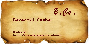 Bereczki Csaba névjegykártya