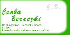 csaba bereczki business card
